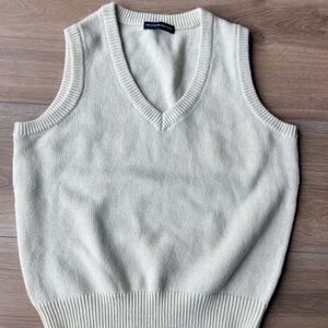 Brandy Melville Cream V-Neck Sweater Vest